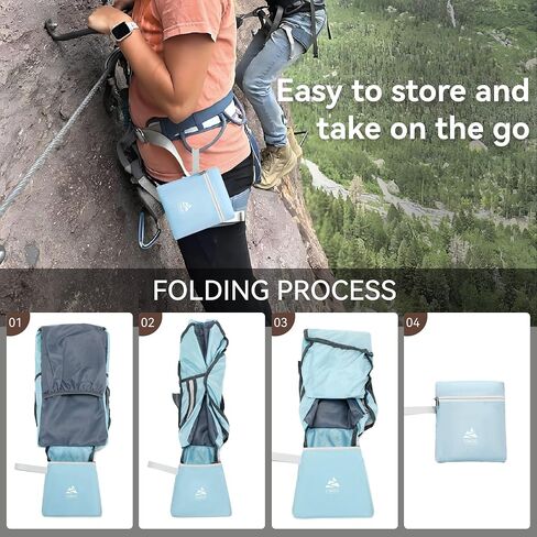 15L Small Hiking Backpack for Women Men Lightweight Packable Backpack Foldable Casual Daypack for Camping Travel Outdoor, Blue in Saudi Arabia