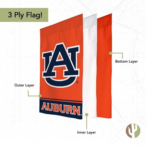 Desert Cactus Auburn University AU Garden Flag – 19 x 12 inch Auburn Tigers Banner, For Outdoor Display and Events (Design B) in Saudi Arabia