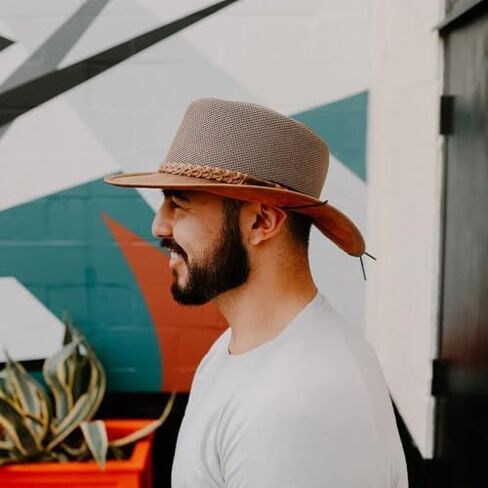 American Hat Makers Breeze Mesh Sun Hat Men & Women – Outdoor Leather Hat in Kuwait