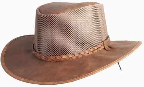 American Hat Makers Breeze Mesh Sun Hat Men & Women – Outdoor Leather Hat in Kuwait