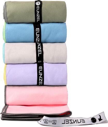 Eunzel Microfiber Workout Towel,Quick Dry Silver Ion Absorbent Sweat Gym Towel for Workout, Camping, Travel, Exercise& Fitness 31.5"x15.7", Set of 5 Colorful in Saudi Arabia