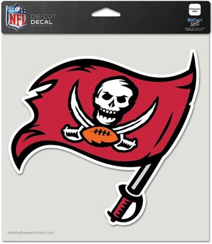 ملصق ملون من Wincraft NFL Tampa Bay Buccaneers 80858014، مقاس 8 بوصة × 8 بوصة، أسود in Kuwait