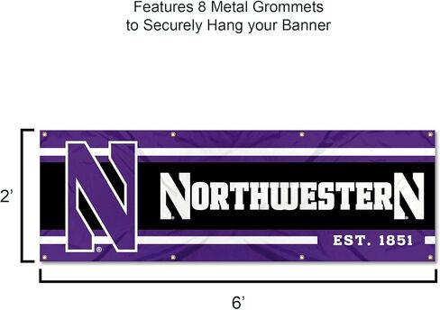 Northwestern Wildcats Large 2x6 Foot Banner in Kuwait