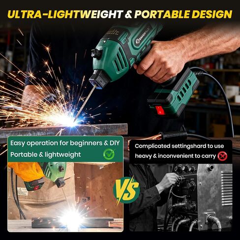 Portable Welding Machine, Welder Machine 110V, ARC Portable Welder with IGBT Inverter 5 Variable Current Adjustment, 30pcs 3/32" Wire Rods, Welding Helmet, Carring Case Included in Kuwait