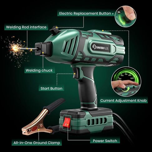 Portable Welding Machine, Welder Machine 110V, ARC Portable Welder with IGBT Inverter 5 Variable Current Adjustment, 30pcs 3/32" Wire Rods, Welding Helmet, Carring Case Included in Kuwait