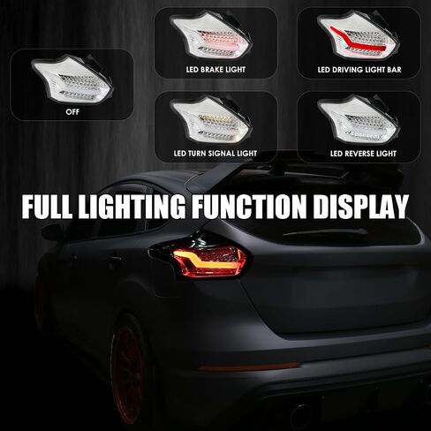 مواصفات توليف الأشرار السوداء LED LED LIDES متوافقة مع 2015-2018 FORD FOCUS SE/ST/Titanium Hatchback ، 2016-2018 FORD FOCUS in Saudi Arabia
