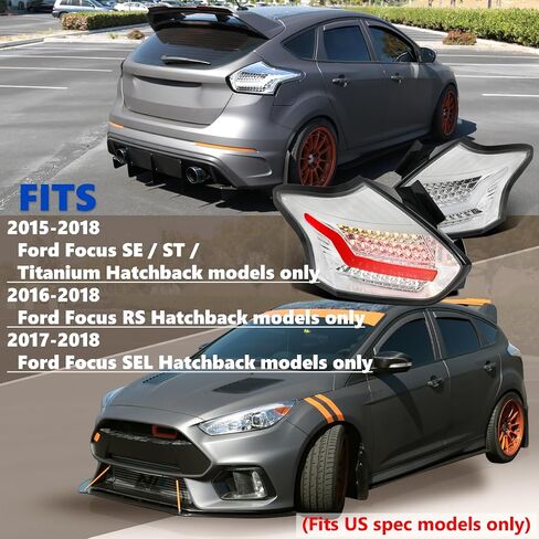 مواصفات توليف الأشرار السوداء LED LED LIDES متوافقة مع 2015-2018 FORD FOCUS SE/ST/Titanium Hatchback ، 2016-2018 FORD FOCUS in Saudi Arabia