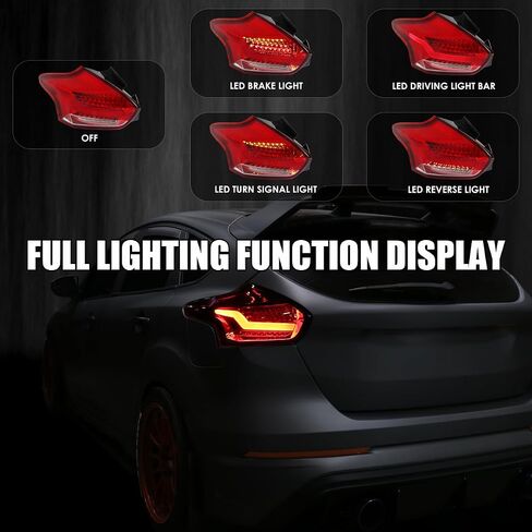 مواصفات توليف الأشرار السوداء LED LED LIDES متوافقة مع 2015-2018 FORD FOCUS SE/ST/Titanium Hatchback ، 2016-2018 FORD FOCUS in Kuwait