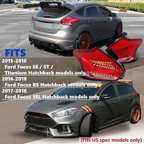 مواصفات توليف الأشرار السوداء LED LED LIDES متوافقة مع 2015-2018 FORD FOCUS SE/ST/Titanium Hatchback ، 2016-2018 FORD FOCUS in Kuwait