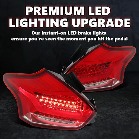 مواصفات توليف الأشرار السوداء LED LED LIDES متوافقة مع 2015-2018 FORD FOCUS SE/ST/Titanium Hatchback ، 2016-2018 FORD FOCUS in Kuwait
