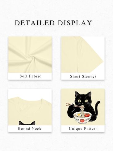 Oversized Cat Shirts for Women Funny Animal Print Tops Cute Teen Girl Clothes Summer Graphic Tees in Saudi Arabia