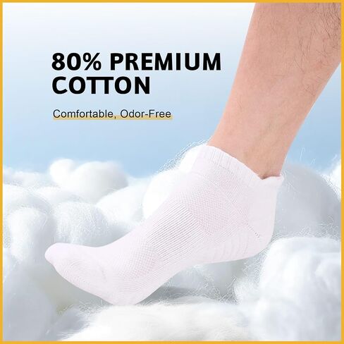 2 Pairs Running Ankle Socks for Men Women, Athletic Breathable Cotton Low Cut Sports Socks with Arch Support Mesh Ventilation in Saudi Arabia