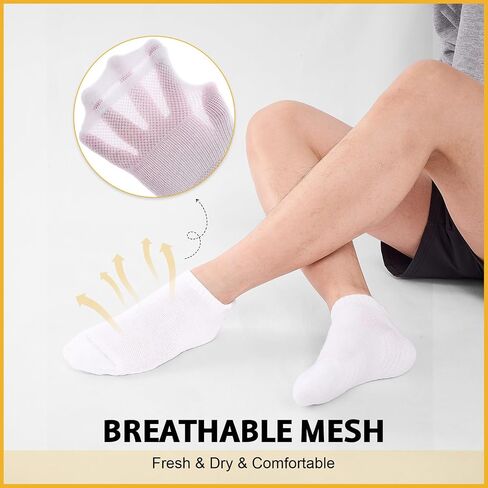 2 Pairs Running Ankle Socks for Men Women, Athletic Breathable Cotton Low Cut Sports Socks with Arch Support Mesh Ventilation in Saudi Arabia