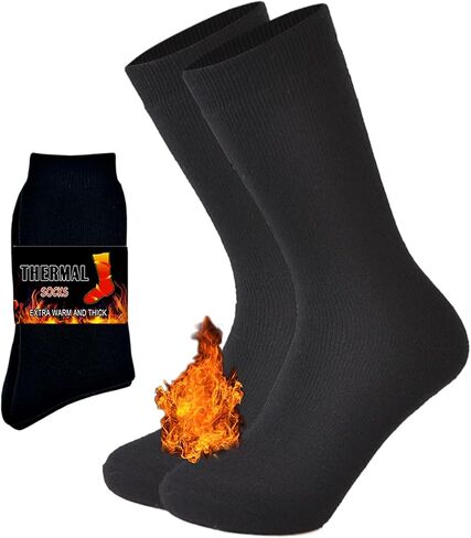 Mens Winter Thick Thermal Socks Heavy Non Slip Insulated Heated Socks Warm Breathable Crew Sock in Saudi Arabia