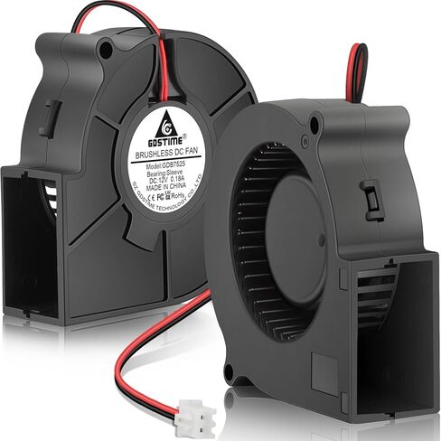 GDSTIME 6028 Blower 12V DC مروحة تبريد بدون فرش 2 ، 60 مم × 28 مم كمبيوتر مركزية مركزية مراوح توربو قفص السنجاب من أجل المرطب 2-pack in Saudi Arabia