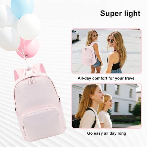 BTOOP Backpack for School Girls Teens Lightweight College Bookbag Casual Laptop Backpack for Women Water Resistant Pink Backpacks(Pink) in Kuwait