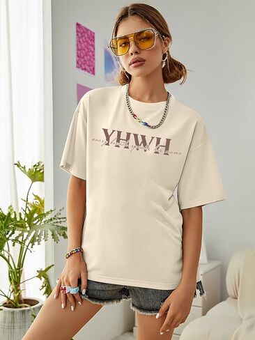 DUTUT Christian Shirts for Women Oversized Jesus Shirt Religious Faith Graphic Tops Short Sleeve Casual Crewneck Tee in Kuwait