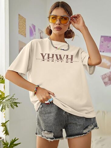 DUTUT Christian Shirts for Women Oversized Jesus Shirt Religious Faith Graphic Tops Short Sleeve Casual Crewneck Tee in Kuwait