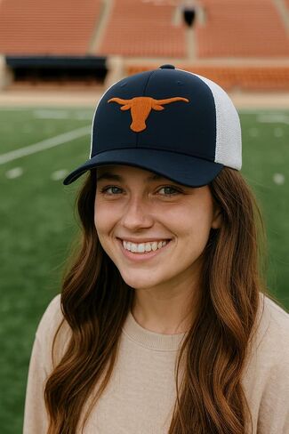 Officially Licensed Texas University Mesh Trucker Hat Classic Edition White/Black Primary Team Logo Adjustable Baseball Snapback MVP Sports Cap in Saudi Arabia