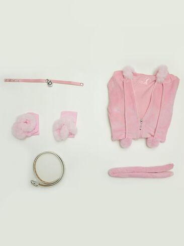 Women Cute Cat Hooded Bodysuit Fluffy Plush Bodycon Romper Fuzzy Onesie Pajamas Jumpsuit with Tail Belt in Saudi Arabia