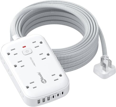 5 USB (3 USB C) قطاع كهربائي صغير مسطح سد مسطح قصير 3 أقدام ، 5 محطة شحن USB 24W/4.8A و 4 منافذ ، واقي غير متصمم مع 3 منفذ جانبي لمكتب سفن سفر. in Kuwait