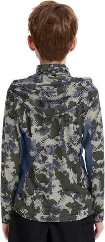 Bassdash Youth Upf 50+ قميص Hoodie Hoodie Camo مع Gaiter Quick Dry Long Sleeve Tee لصيد الصيد المشي لمسافات طويلة FS02Y in Saudi Arabia