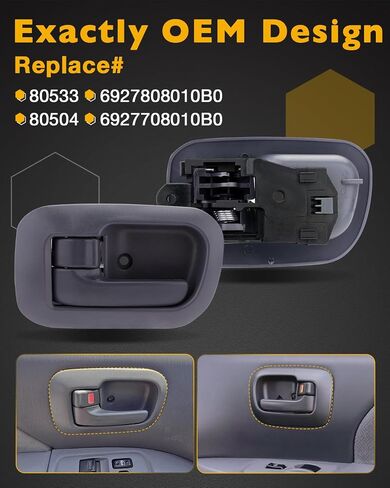 Door Handle Set (7PCS), Compatible with 1998-2003 Toyota Sienna, Brown Interior & Exterior & Tail Gate Liftgate Door Handle, Front & Rear & Left & Right, Replace# 79600,TO1311126,TO1310126,80533,80504 in Saudi Arabia