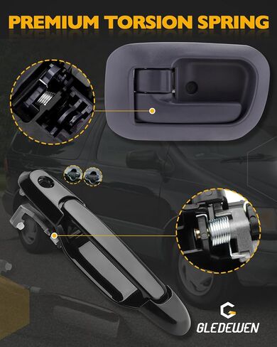 Door Handle Set (7PCS), Compatible with 1998-2003 Toyota Sienna, Brown Interior & Exterior & Tail Gate Liftgate Door Handle, Front & Rear & Left & Right, Replace# 79600,TO1311126,TO1310126,80533,80504 in Saudi Arabia