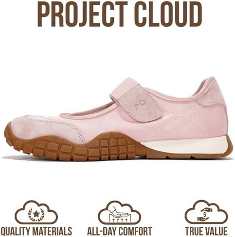 أحذية Project Cloud النسائية - أحذية Mary Jane خفيفة الوزن للنساء مع نعل داخلي من الإسفنج الذكي - أحذية مسطحة غير قابلة للانزلاق للنساء - أحذية رياضية نسائية عصرية 2025 (Donna، Khak، 10) أسود in Kuwait