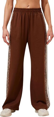 نساء عالي الصرمة للمسلسلات العريضة سروال البهجة النمرات الشريطية الرياضية للركض من أجل العرض غير الرسمي ، التمرين ، صالة ، أزياء الشارع in Kuwait