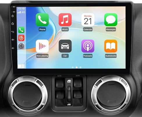 【4GB+64GB】 Qualcomm 8-Core Car Radio Stereo Upgrade for Jeep Wrangler JK 2007-2018 Dodge Ram 1500 2500 2009 2010 2011 2012 Grand Cherokee with CarPlay Android Auto in Saudi Arabia