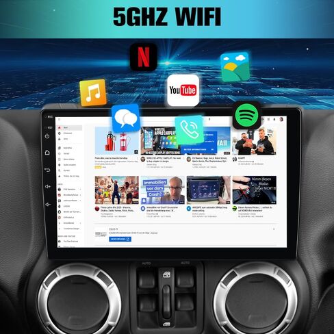 【4GB+64GB】 Qualcomm 8-Core Car Radio Stereo Upgrade for Jeep Wrangler JK 2007-2018 Dodge Ram 1500 2500 2009 2010 2011 2012 Grand Cherokee with CarPlay Android Auto in Saudi Arabia