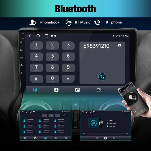 【4GB+64GB】 Qualcomm 8-Core Car Radio Stereo Upgrade for Jeep Wrangler JK 2007-2018 Dodge Ram 1500 2500 2009 2010 2011 2012 Grand Cherokee with CarPlay Android Auto in Saudi Arabia