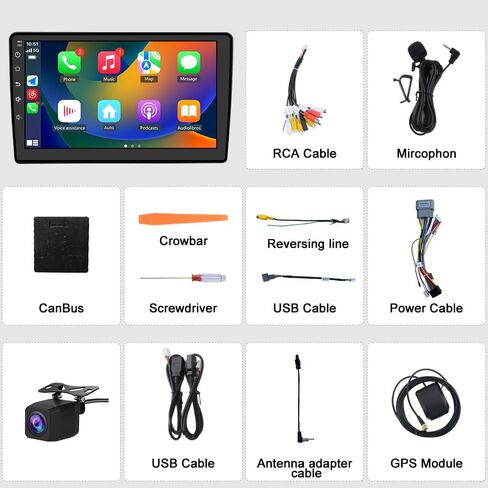【4GB+64GB】 Qualcomm 8-Core Car Radio Stereo Upgrade for Jeep Wrangler JK 2007-2018 Dodge Ram 1500 2500 2009 2010 2011 2012 Grand Cherokee with CarPlay Android Auto in Saudi Arabia