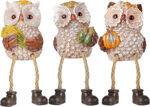 Lulu Home Fall Decorations for Home, 2 Packs Harvest Hedgehog Resin Sculpture with Maple Leaves & Fruits, Autumn Tabletop Ornaments Craft Decor for Thanksgiving and Fall Season in Saudi Arabia