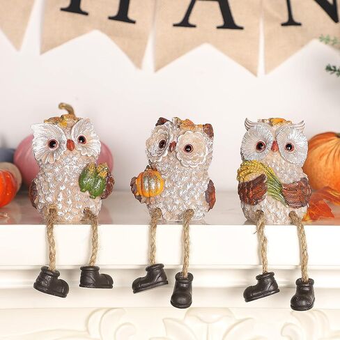 Lulu Home Fall Decorations for Home, 2 Packs Harvest Hedgehog Resin Sculpture with Maple Leaves & Fruits, Autumn Tabletop Ornaments Craft Decor for Thanksgiving and Fall Season in Saudi Arabia