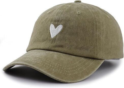 Cute Heart Hats for Women, Adjustable Cotton Embroidered Baseball Cap in Saudi Arabia