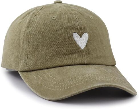 Cute Heart Hats for Women, Adjustable Cotton Embroidered Baseball Cap in Saudi Arabia