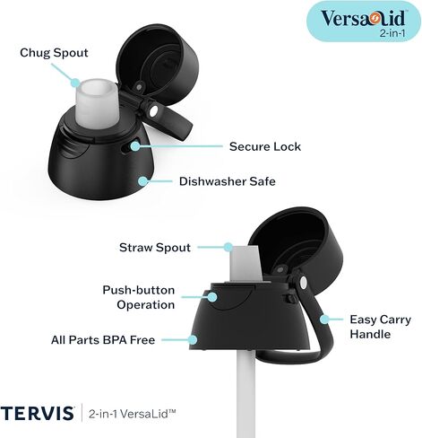 زجاجة مياه Tervis Venture في الصباح الباكر للجبال مصنوعة في الولايات المتحدة الأمريكية، كوب سفر معزول بجدار مزدوج يحافظ على المشروبات باردة وساخنة، 26oz، من الفولاذ المقاوم للصدأ in Kuwait