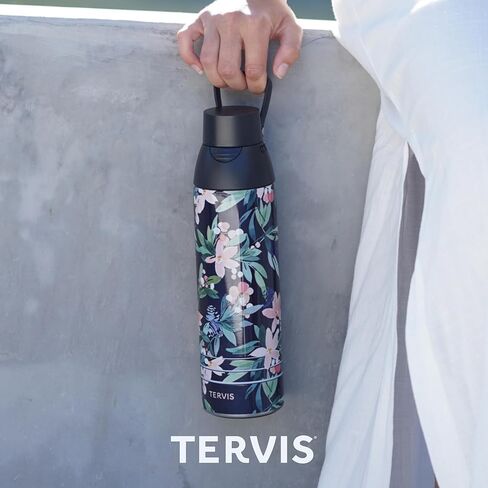 زجاجة مياه Tervis Venture في الصباح الباكر للجبال مصنوعة في الولايات المتحدة الأمريكية، كوب سفر معزول بجدار مزدوج يحافظ على المشروبات باردة وساخنة، 26oz، من الفولاذ المقاوم للصدأ in Kuwait