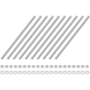 uxcell 4pcs Fully Threaded Rod, M8 x 100mm Stainless Steel Right Hand Threads Rods with Nuts and Flat Washer Fully Studding Rod Bar for Clamps, Hangers and U-Bolts in Kuwait