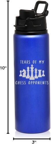 25 oz Water Bottle Sports Travel Mug Gift Tears Of My Chess Opponents Funny (Charcoal) in Saudi Arabia