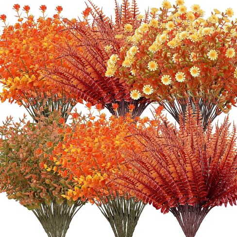 Ceenna 16 Pcs Artificial Fall Flowers Maple Leaves Floral Picks and Sprays with Pumpkins Sunflower Pine Cones Berries Stem for Harvest Wreath Thanksgiving Table Centerpiece Autumn Decoration in Kuwait