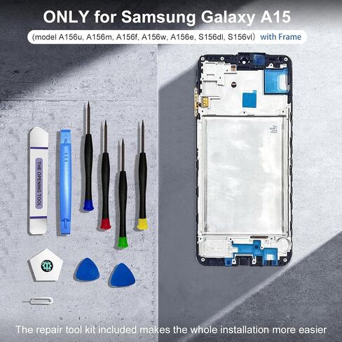 البيع بالجملة لـ Samsung Galaxy A15 5G Screen Replace ， لـ Samsung A15 4G / 5G Screen Replacement A156U A156M A156F S156VL A156W 6.6inch LCD Display Discizizer مع إطار (بدون أدوات) in Kuwait