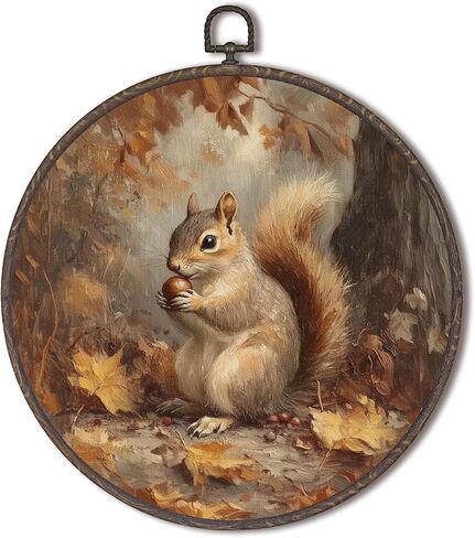 XNXLDYLH Rustic Fall Pumpkin Patch Round Framed Wall Art Decor, Farmhouse Hanging Wall Decor Decorations, Autumn Fall Landscape Canvas Prints Wall Art Pictures Paintings for Living Room, 10x10 Inches in Kuwait