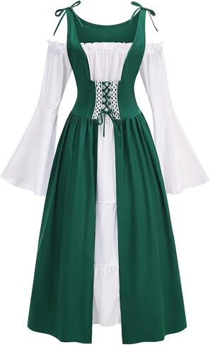 Renaissance Medieval Fairy Costume Women Princess Dress Adult Halloween in Kuwait