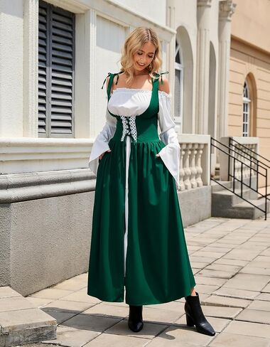 Renaissance Medieval Fairy Costume Women Princess Dress Adult Halloween in Kuwait