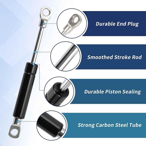 نوابض غازية 7 بوصة 35Ib/160N/16 كجم، دعامات غازية 7 بوصة، صندوق أدوات دعم الرفع الهيدروليكي، قطعتان، أسود in Kuwait