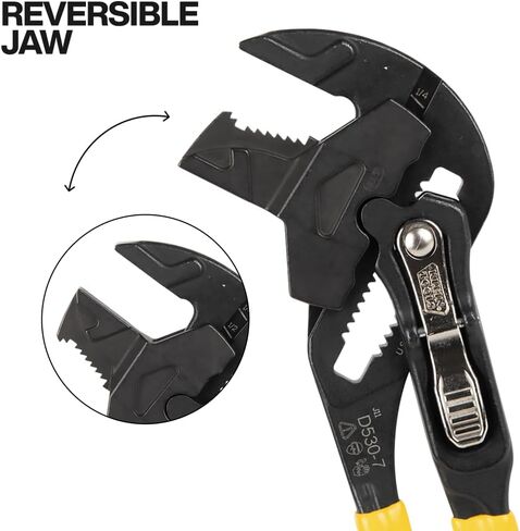 Klein Tools D53002KIT Plier Wrench Set, 2-Piece High-Leverage Pliers with Adjustable, Reversible Jaw, Smooth and Knurled Teeth, 7-Inch and 10-Inch in Kuwait