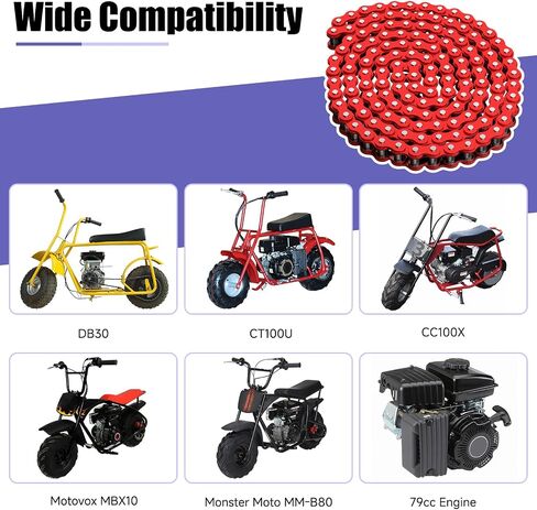 35 Chain with Chain Breaker Compatible with Minibike Coleman CT100U CC100X Baja Doodlebug DB30 Motovox MBX10 MBX11 Predator 97cc 100cc Mega Moto MM-B80 105cc Go Kart Powersports Parts 140 Links in Saudi Arabia